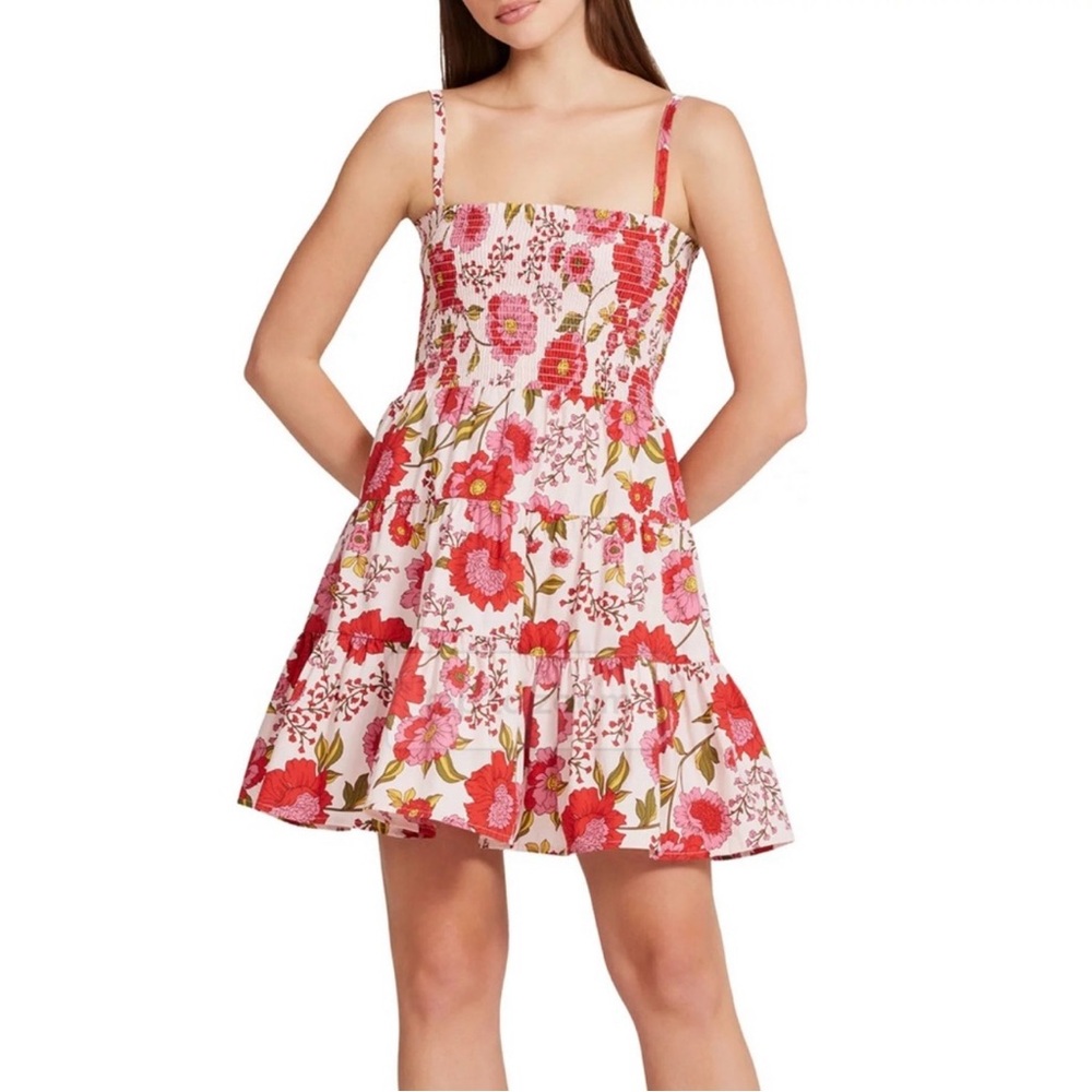 Steve Madden Floral Pink Smocked Babydoll Sundress